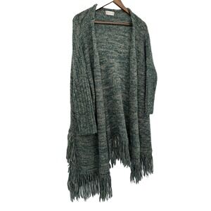 Altar'd Open Front Fringe Hem Cardigan Wrap Sweater Shawl Oversized Boho